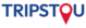 Logo da Tripstou com ícone de localização vermelho e nome da marca em azul.